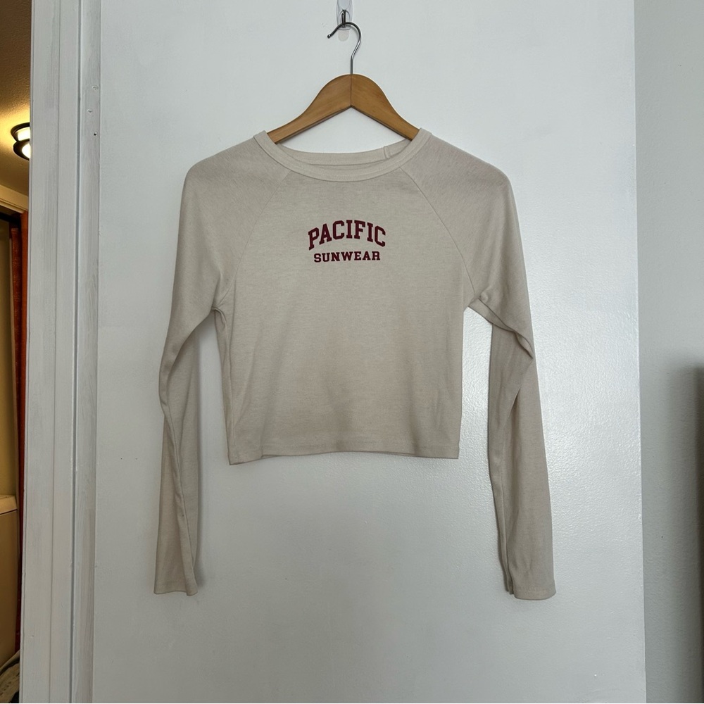 Pacific Sunwear Beige Long Sleeve Tee